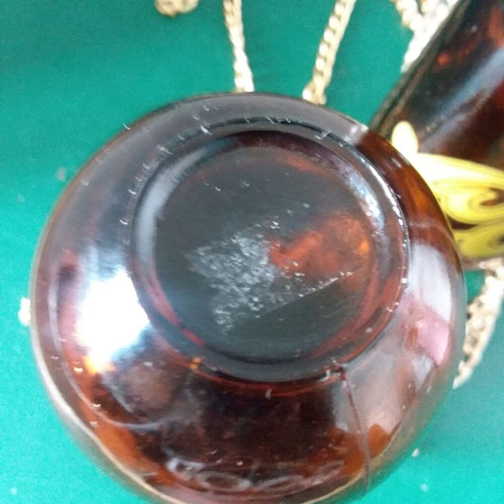 RARE Set of 3 Coors Amber Glass Hanging candle holders with chain Chandalier - Picture 5 of 7